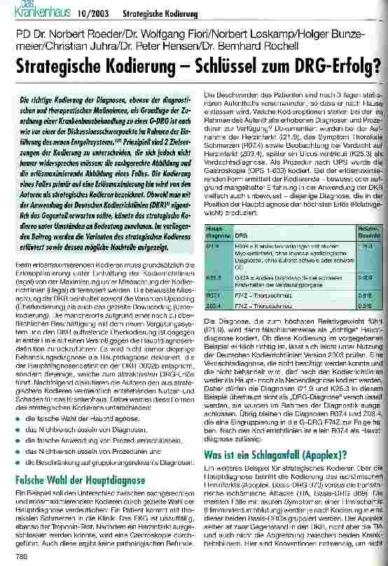 Vorschauseite 1: Strategische Kodierung - Schlüssel zum DRG-Erfolg?