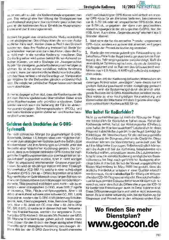 Vorschauseite 6: Strategische Kodierung - Schlüssel zum DRG-Erfolg?