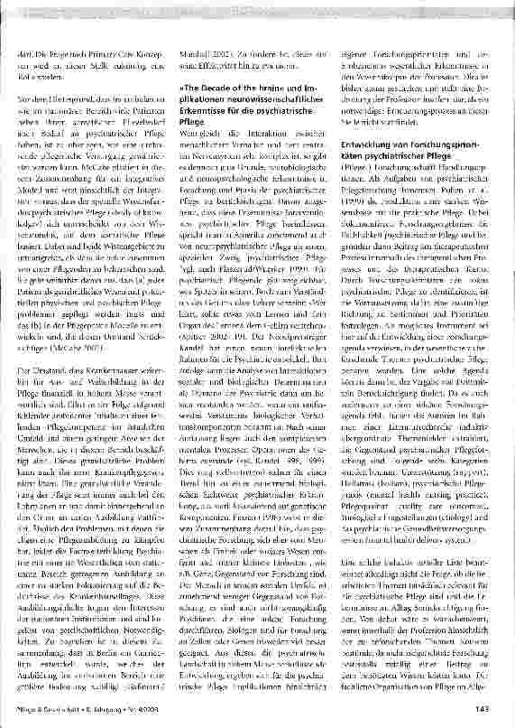 Vorschauseite 4: Rekonzeptionalisierung als wesentliches Element einer qualitativ hochwertigen psychiatrischen Pflege