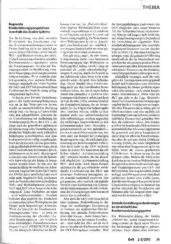 Vorschauseite 5: Vom dualen System zum einheitlichen Krankenversicherungsmarkt