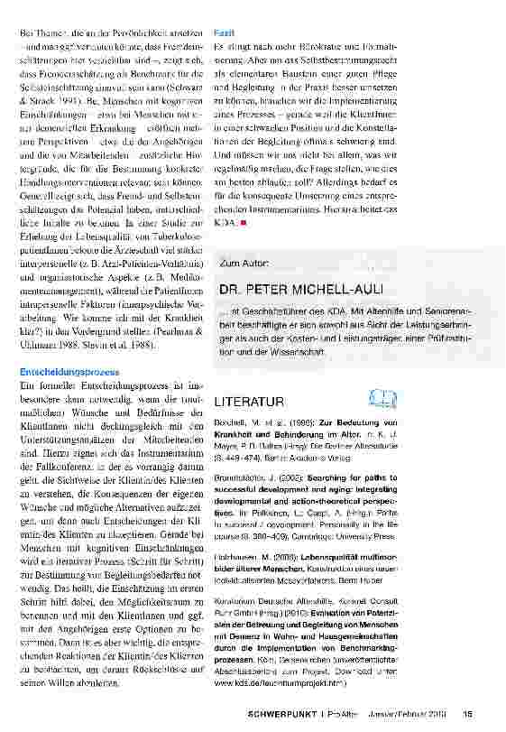 Vorschauseite 4: Subjektive Lebensqualität und die Notwendigkeit einer systematischen Prozessimplementierung