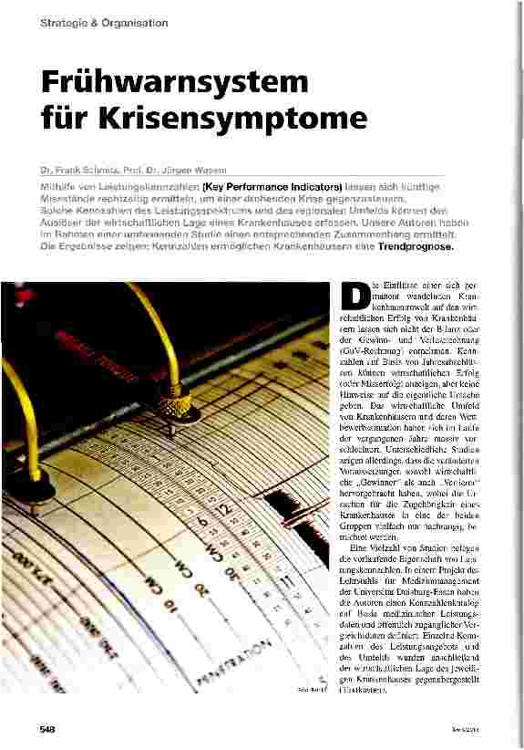 Vorschauseite 1: Frühwarnsystem für Krisensymptome