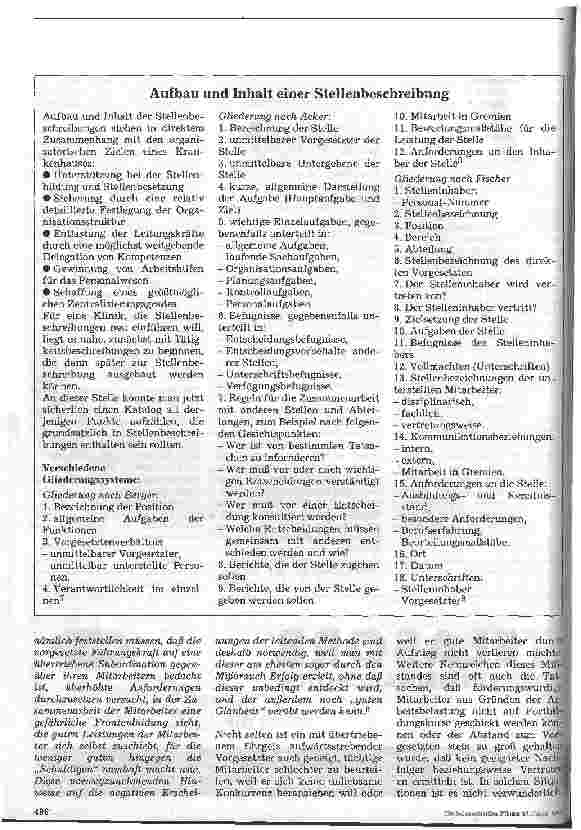 Vorschauseite 4: Führungsinstrumente im Pflegedienst 1. Folge: Die Stellenbeschreibung