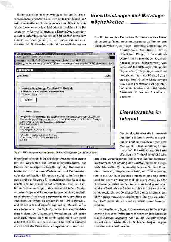 Vorschauseite 2: Immer auf dem Laufenden sein Die Caritas-Bibliothek bietet Literaturrecherche und -lieferung per Internet