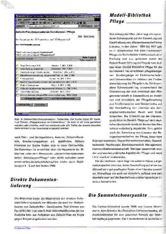 Vorschauseite 4: Immer auf dem Laufenden sein Die Caritas-Bibliothek bietet Literaturrecherche und -lieferung per Internet