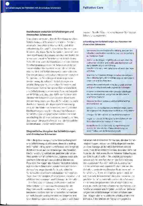 Vorschauseite 2: Schlafstörungen bei Patienten mit chronischen Schmerzen