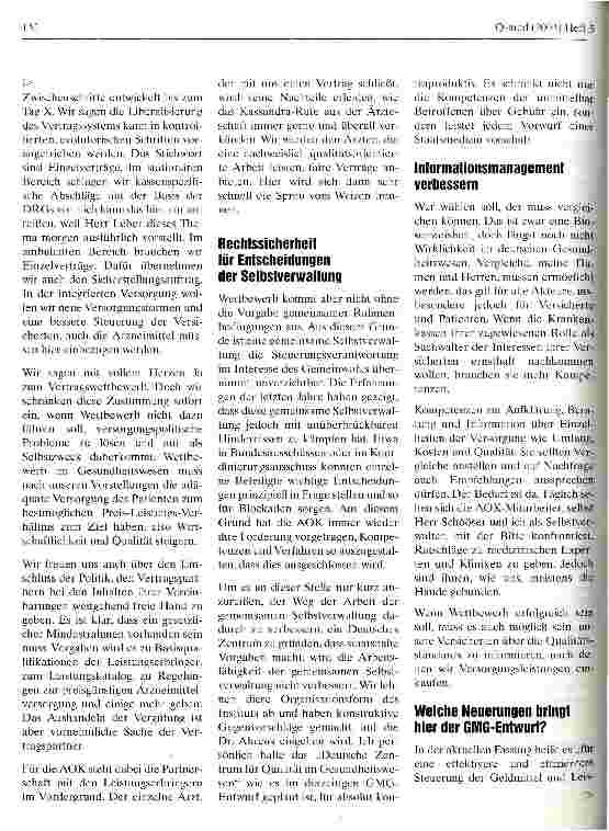 Vorschauseite 3: Optimierte Wettbewerbsordnung der Krankenkassen bringt mehr Wirtschaftlichkeit