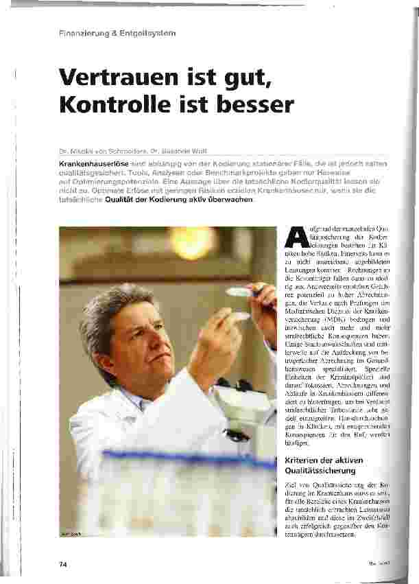 Vorschauseite 1: Vertrauen ist gut, Kontrolle ist besser