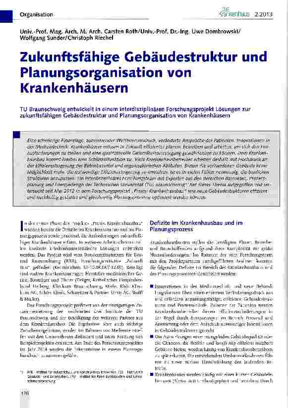 Vorschauseite 1: Zukunftsfähige Gebäudestruktur und Planungsorganisation von