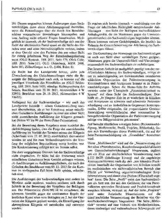 Vorschauseite 5: Befangenheit wegen Überschreitung des Gutachterauftrags und einseitigem Internetauftritt
