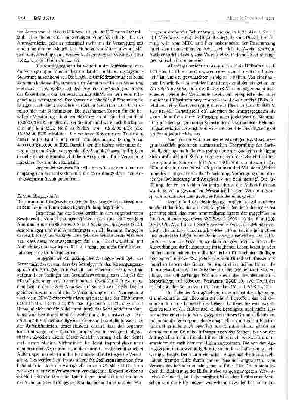 Vorschauseite 3: Krankenversicherungsrecht Versorgungsanspruch; Rollstuhl mit Aufstehfunktion; „Objekt der Pflege; Wirtschaftlichkeitsgebot; Behindertenausgleich; einstweiligen Rechtsschutz