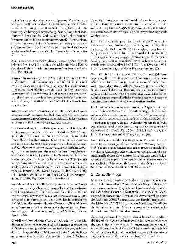 Vorschauseite 6: Ein Erzeugnis kann gleichzeitig Medizinprodukt und Arzneimittel sein - im Zweifelsfall die Zweifelsfallregelung?