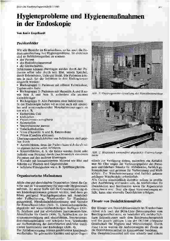 Vorschauseite 1: Hygieneprobleme und Hygienemaßnahmen in der Endoskopie