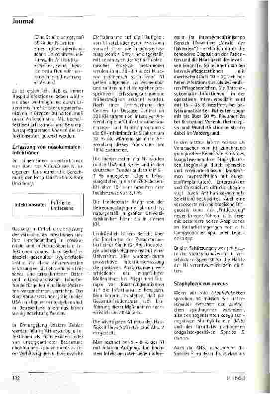 Vorschauseite 3: Nosokomiale Infektionen im Krankenhaus mit Staphylococcus aureus Aus dem Robert-Koch-Institut des Bundesgesundheitsamtes,Werningerode
