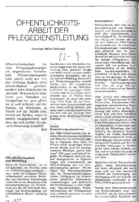 Vorschauseite 1: Öffentlichkeitsarbeit der Pflegedienstleitung