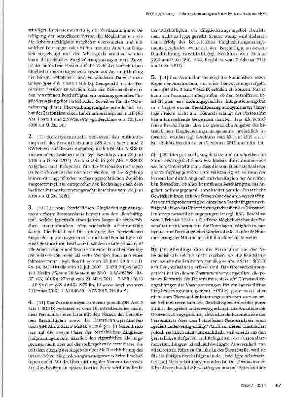 Vorschauseite 3: Informationsanspruch des Personalrats im BEM
