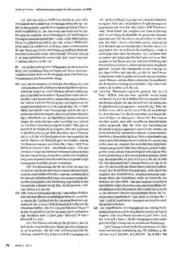 Vorschauseite 6: Informationsanspruch des Personalrats im BEM