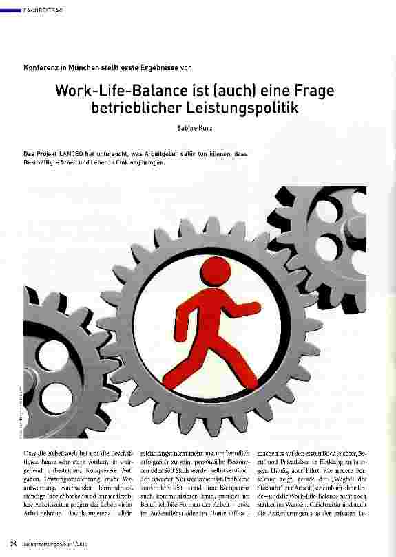 Vorschauseite 1: Work-Life-Balance ist (auch) eine Frage betrieblicher Leistungspolitik