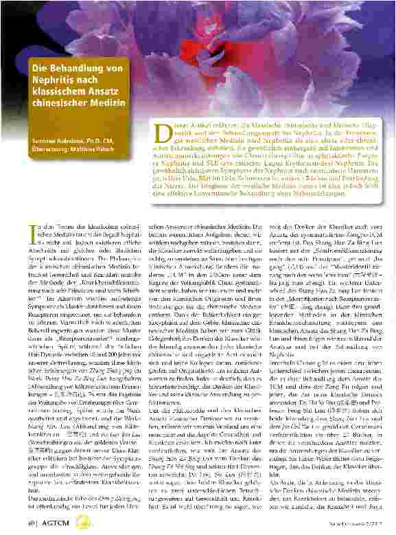 Vorschauseite 1: Die Behandlung von Nephritis nach klassischem Ansatz chinesischer Medizin