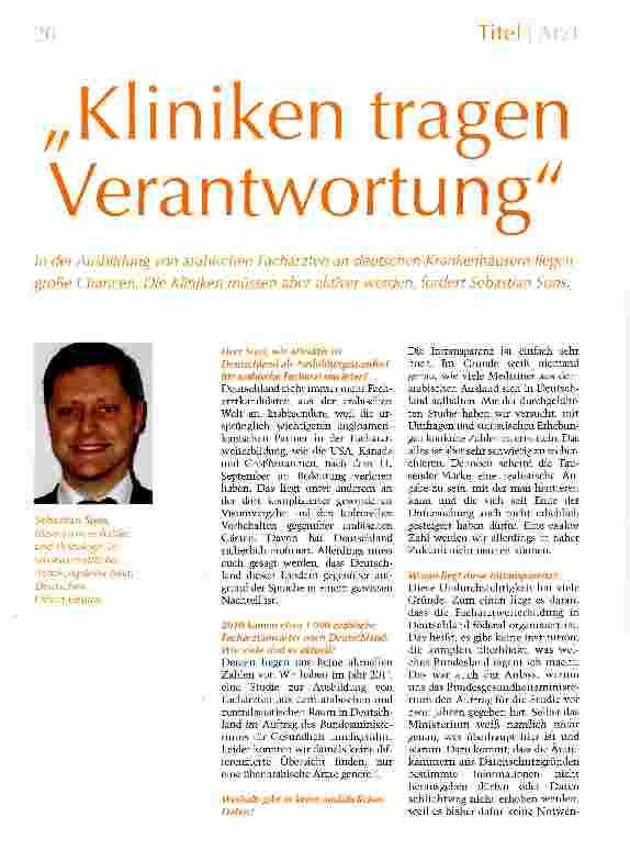 Vorschauseite 1: Kliniken tragen Verantwortung
