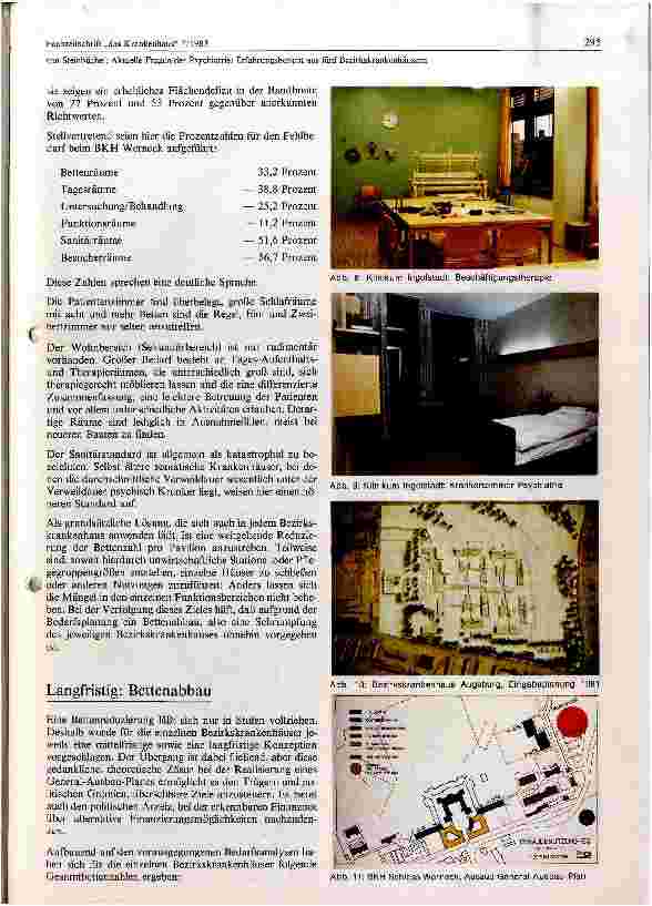 Vorschauseite 5: Aktuelle Baufragen der Psychiatrie, Erfahrungsberichte aus fünf Bezirkskrankenhäusern