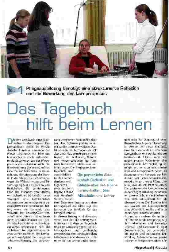 Vorschauseite 1: Das Tagebuch hilft beim Lernen Teil 1