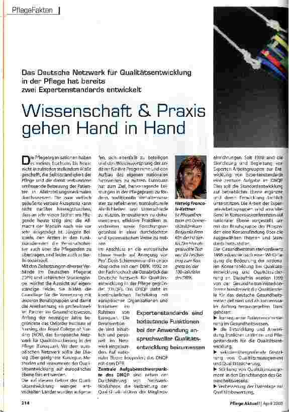 Vorschauseite 1: Wissenschaft & Praxis gehen Hand in Hand