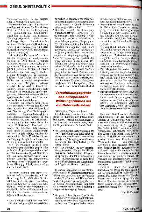 Vorschauseite 3: Reform-Drehbuch Gesundheitsreform 2003/2004 / Sachverständigenrats-Gutachten