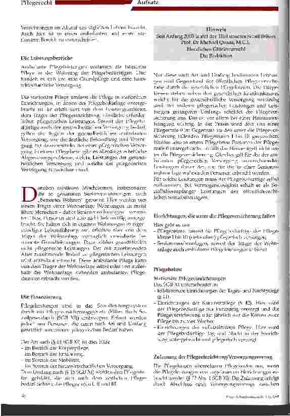 Vorschauseite 2: Rechtliche Darstellung des Systems der Versorgung alter, behinderter oder pflegebedürftiger Menschen und seiner Finanzierung in der Bundesrepublik Deutschland