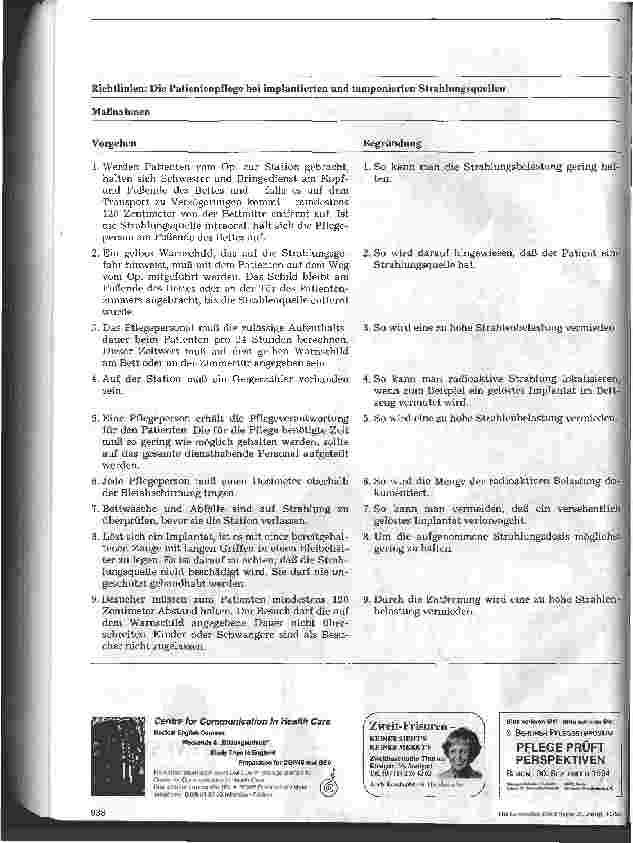 Vorschauseite 3: Stationshandbuch klinische Krankenpflege 41.Folge: Iridium-192-Implantate