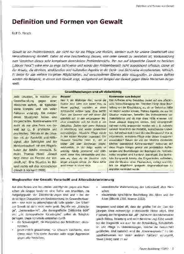 Vorschauseite 1: Definition und Formen von Gewalt