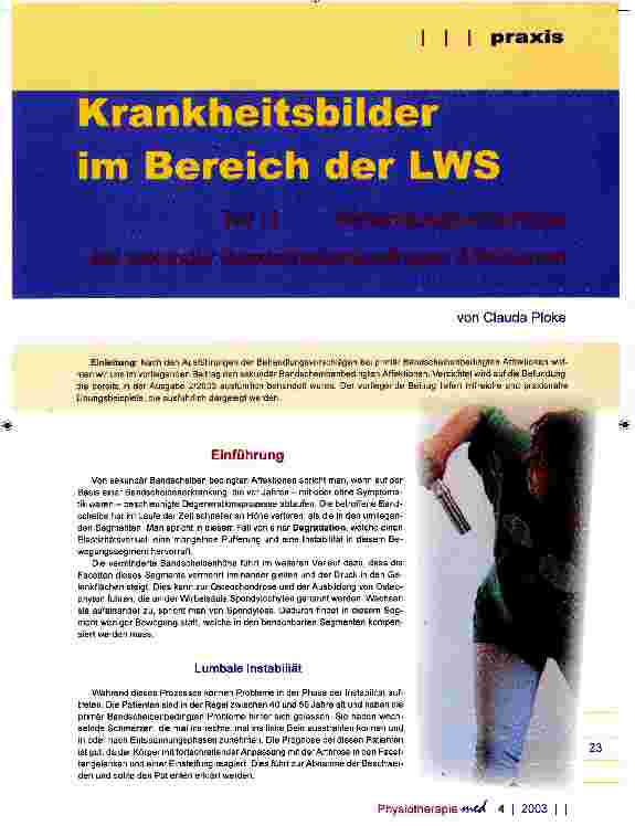 Vorschauseite 1: Krankheitsbilder im Bereich der LWS