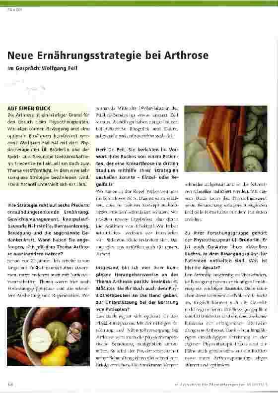 Vorschauseite 1: Neue Ernährungsstrategie bei Arthrose