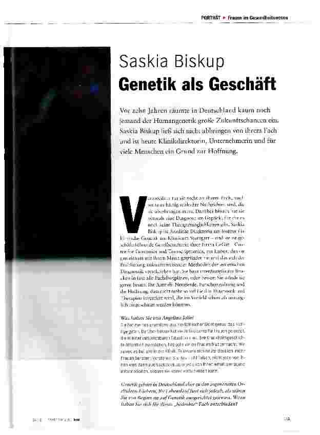 Vorschauseite 1: Saskia Biskup Genetik als Geschäft