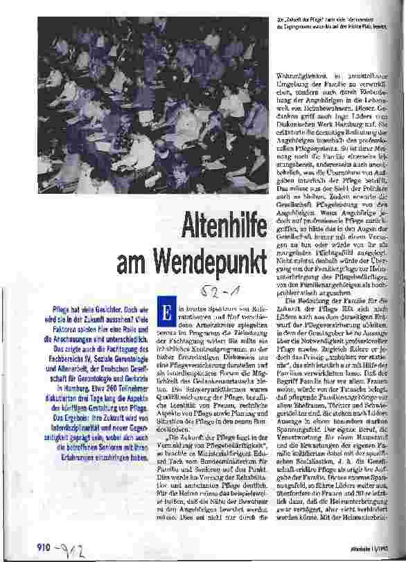 Vorschauseite 1: Altenhilfe am Wendepunkt