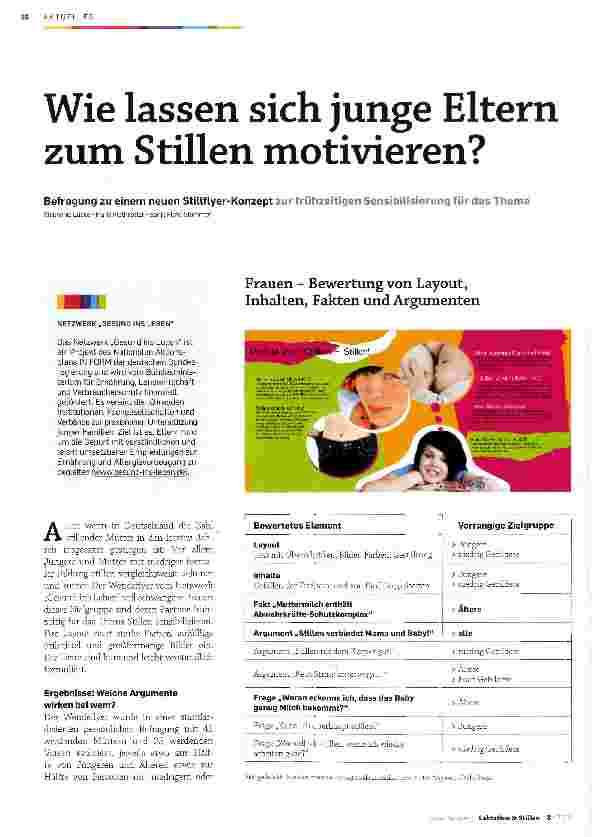 Vorschauseite 1: Wie lassen sich junge Eltern zum Stillen motivieren?