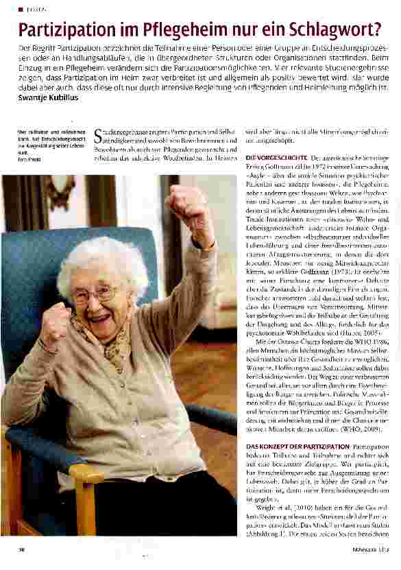 Vorschauseite 1: Partizipation im Pflegeheim nur ein Schlagwort?