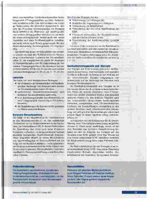 Vorschauseite 2: Patienten nach koronarer Stentimplantation