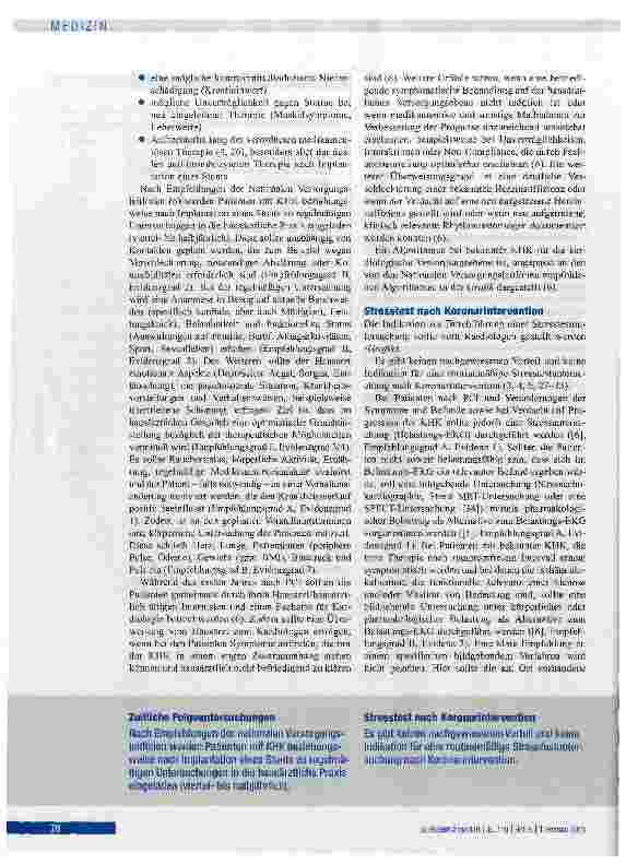 Vorschauseite 5: Patienten nach koronarer Stentimplantation