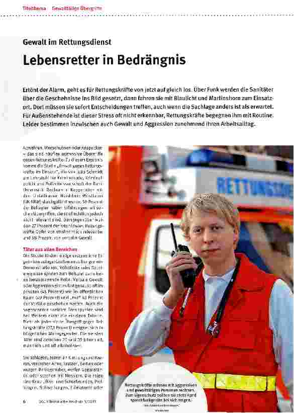 Vorschauseite 1: Lebensretter in Bedrängnis