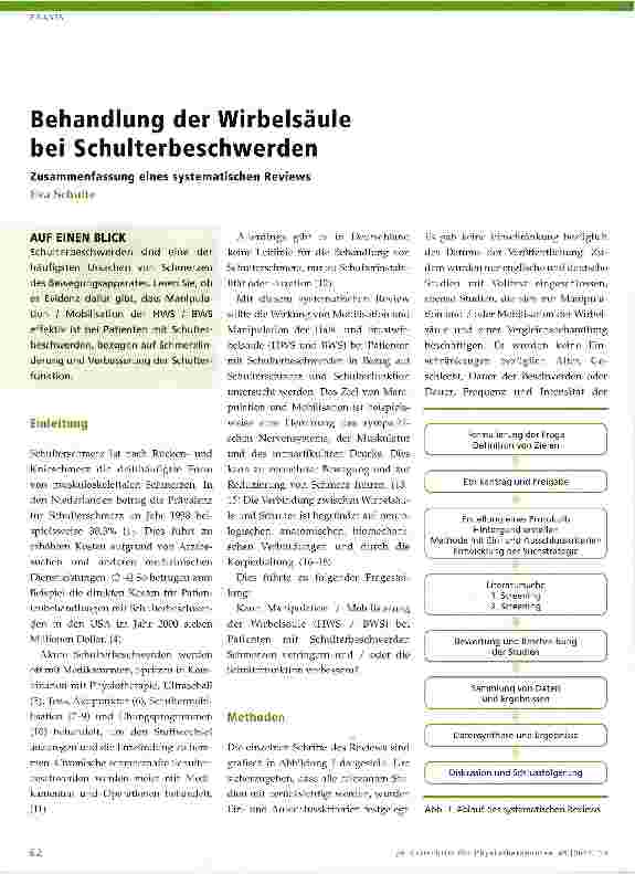Vorschauseite 1: Behandlung der Wirbelsäule bei Schulterbeschwerden