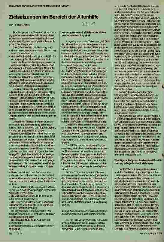 Vorschauseite 1: Zielsetzung im Bereich der Altenhilfe