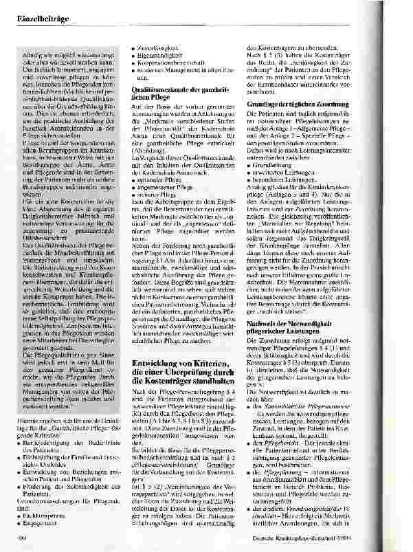 Vorschauseite 2: Die Pflege-Personalregelung - Nicht nur eine Personalforderung?