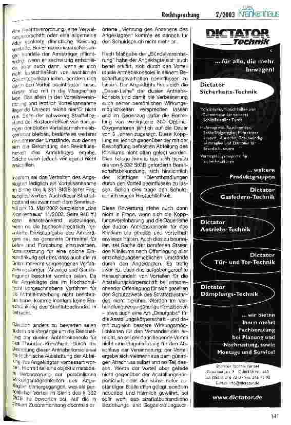 Vorschauseite 3: Antikorruptionsgesetz - Strafbarkeit einer Drittmitteleinwerbung