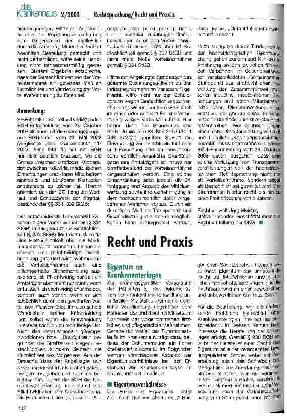 Vorschauseite 4: Antikorruptionsgesetz - Strafbarkeit einer Drittmitteleinwerbung