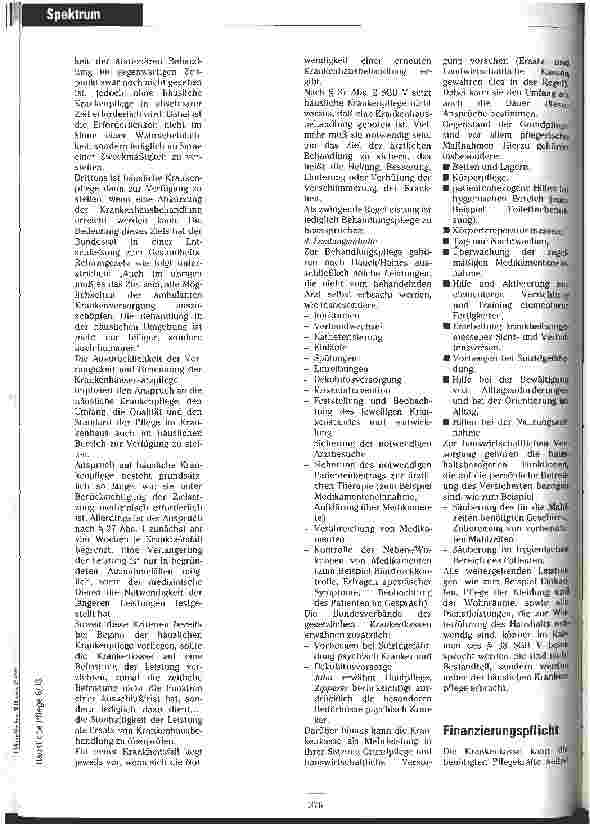 Vorschauseite 2: Leistungsund Finanzierungspflicht von häuslicher Krankenpflege Gutachterliche Stellungnahme