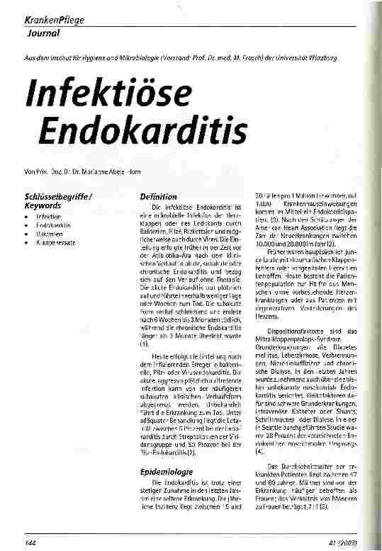 Vorschauseite 1: Infektiöse Endokarditis