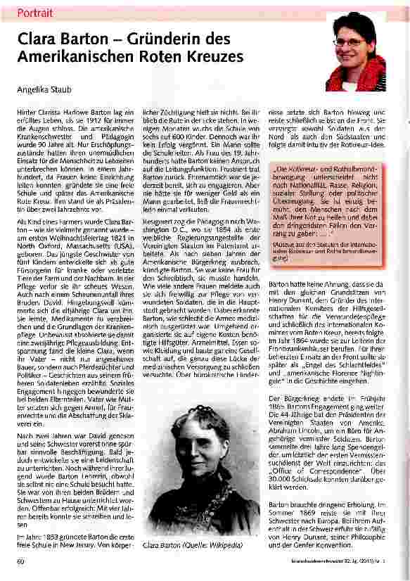 Vorschauseite 1: Clara Barton - Gründerin des Amerikanischen Roten Kreuzes