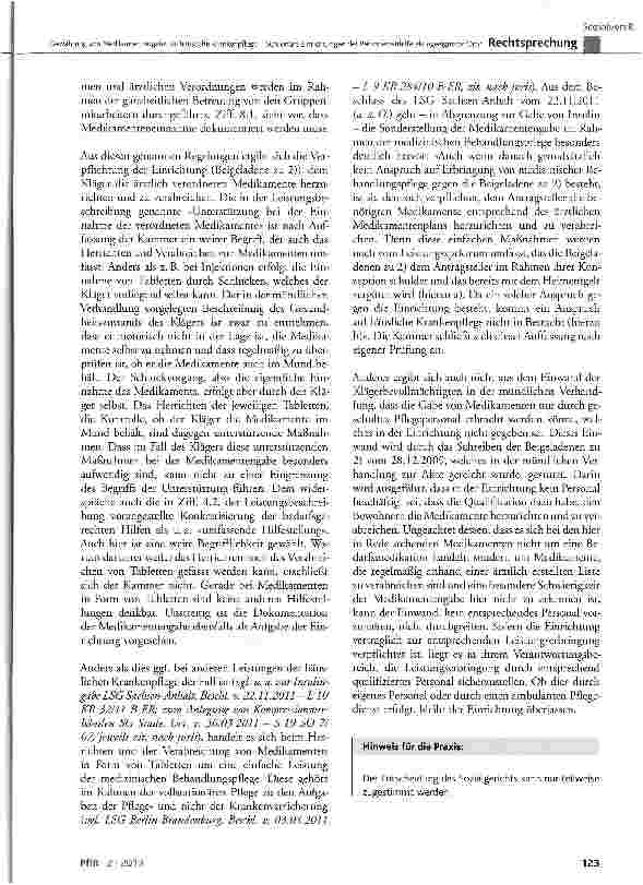 Vorschauseite 6: Gewährung von Medikamentengabe als häusliche Krankenpflege - Stationäre Einrichtungen der Behindertenhilfe als »geeigneter Ort«