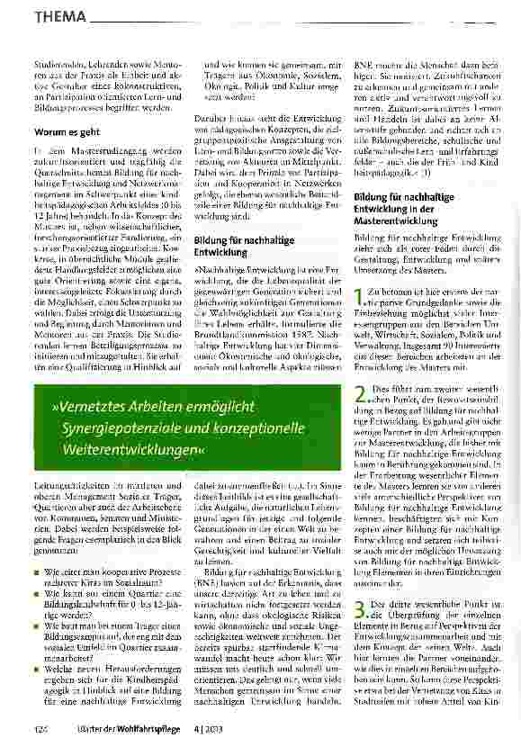 Vorschauseite 2: Netzwerkmanagement und Bildung für eine nachhaltige Entwicklung